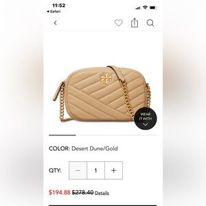 Tory Burch Kira Chevron Camera Bag - Desert Dune